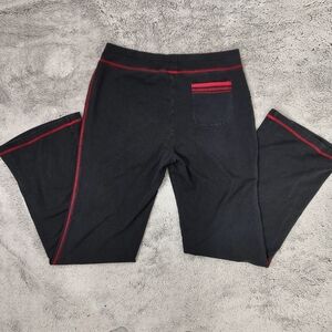 LA Blues Black And Red Contrast Stitch Y2K 2000s Flared Yoga Pants Large